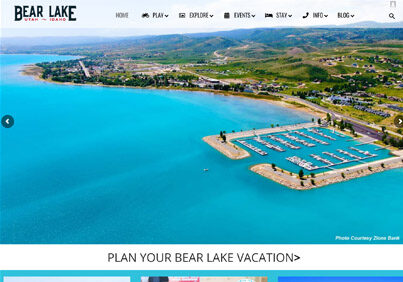 Bear Lake CVB Website developed by HomeLand Web