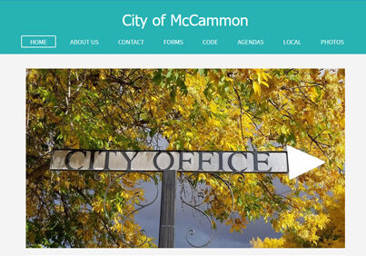 City of McCammon Idaho Website designed by HomeLand Web